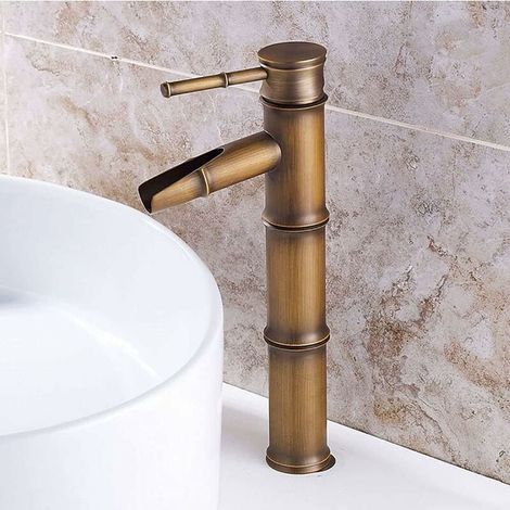 und Badezimmer, Triumph- und Retro-Bronze-Waschbecken mit einem Hahnloch für Warm- und Kaltwasser, geeignet für einen Innendurchmesser von 32 mm bis 37 mm (1/5)