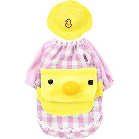 Chemise Pour Chien - Imprimé Canard Jaune Et Dos À Carreaux - Polyester Souple Et Élastique - Style 2 Pattes - Taille L (1/5)