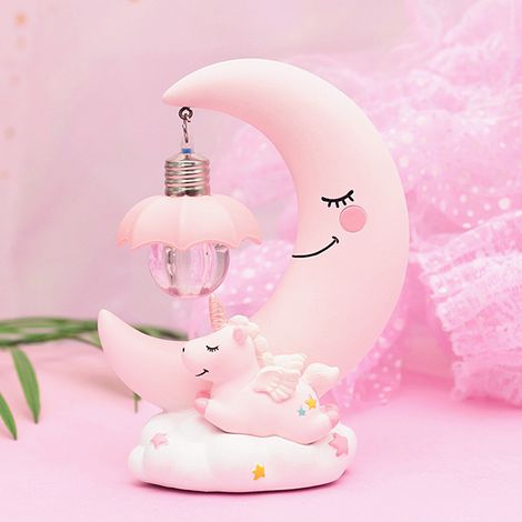 Veilleuse LED Lune en Résine, Lampe Enfant Chambre Bébé, Décor Table de Chevet, Cadeau Jouet Enfant (1/4)