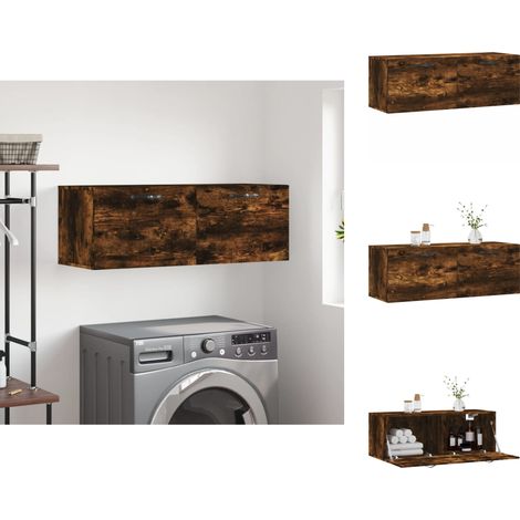 Aufbewahrungsschränke & Schließfächer - Living Wandschrank Räuchereiche 100x36,5x35 cm Holzwerkstoff (1/5)