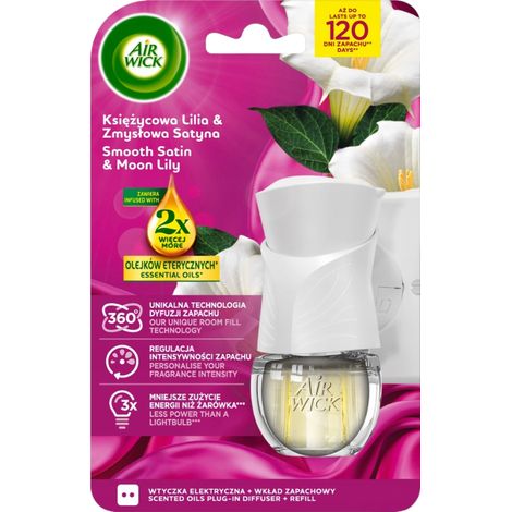 Air Wick Elektrischer Lufterfrischer Mondlilie & Sinnlicher Satin Set 19 ml (1/5)