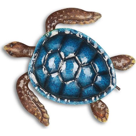 Wanddeko mit roter Schildkröte, Küste, Ozean, Meer, Wandkunst aus Eisen, Tier-Wanddeko, Heim-, Schlafzimmerdekoration