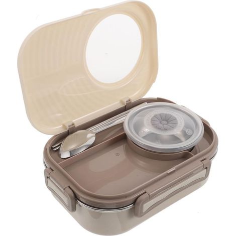 Boîte à lunch Bento Wakauto en acier inoxydable 3 compartiments (1/5)