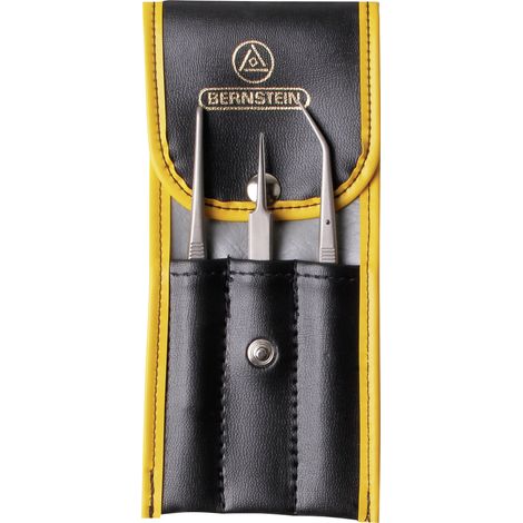 BERNSTEIN Tools for Electronics 5-030 Pinzetten-Set 3teilig Super-spitz, Stumpf, Spitz, gebogen, f