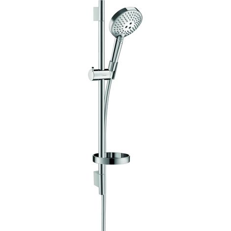 HANSGROHE Raindance Select S 120 3Jet PowderRain set de ducha con barra Unica'S puro 65 cm y jabonera cromada - 27654000 (1/2)