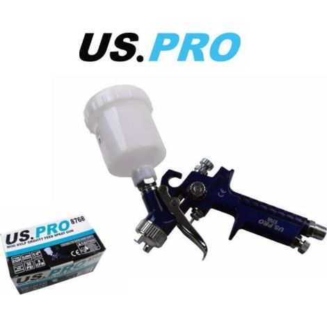 US PRO Mini HVLP Gravity Feed Spray Gun 115ML PP Cup 0.8MM Nozzle 8768 (1/3)