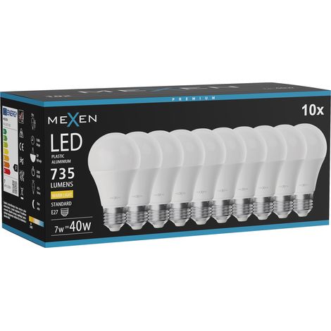 Mexen Nova 10x Ampoule LED E27, A60, 7W, Chaude - 3000K, 735 lm - L100-E27-0730-01x10 (1/3)