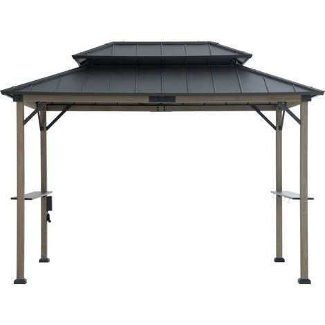 Gazebo in legno cedro Zupo - 360cm x 240cm, marrone