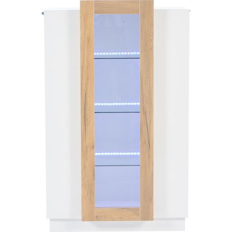 GagaVitrine LED 3 portes 74x40x120 cm blanc naturel (1/5)