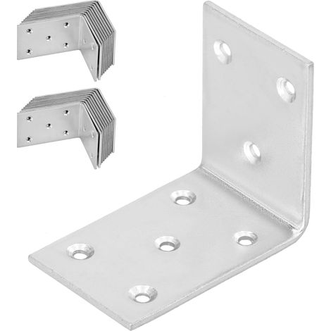 Conector angular para carpintería KOTARBAU® de acero inoxidable galvanizado de 55 x 45 x 35 mm, juego de 25 piezas.