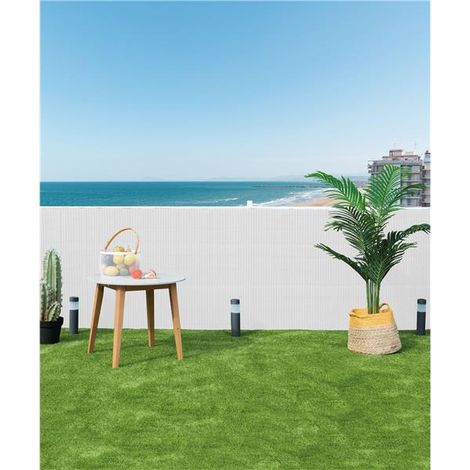 NORTENE Canisse PVC double face blanche 1,5 x 3 m - roseaux 16 mm - anti-UV