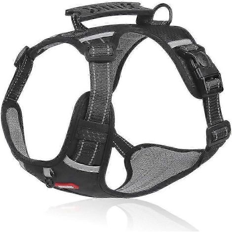 HT-524 Harnais respirant pour chien avec gilet de sécurité réfléchissant pour chiot et poignée de contrôle ST - (1/5)