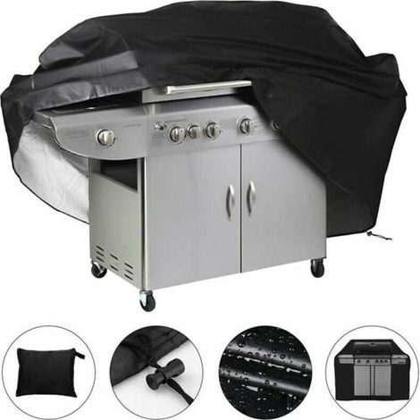 Waterproof cover for barbecue and griddle, 145 x 61 x 117 cm (Black) (1/5)