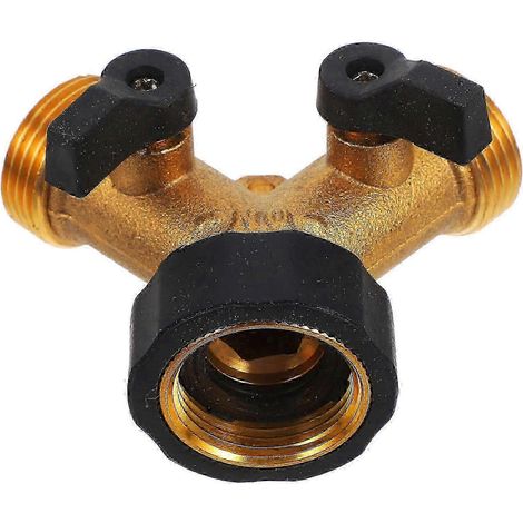 Raccord de robinet de machine à laver, robinet en cuivre, répartiteur de tuyau avec adaptateur 2 voies (1/4)