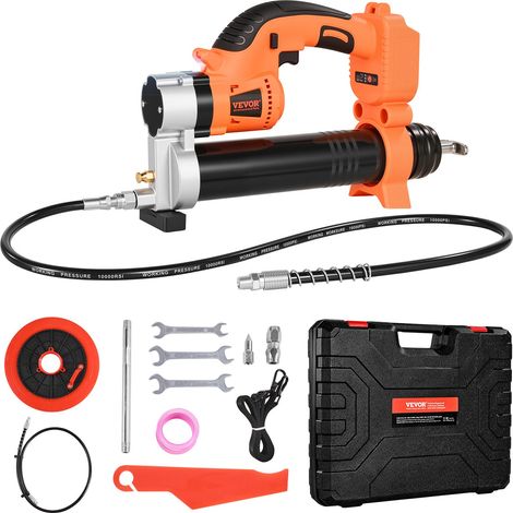 Pistolet à Graisse Électrique sans Fil, Pression 55 MPa, avec Éclairage LED, Tuyau 90 cm, 20 V Batterie Non Incluse, Déclencheur Vitesse Variable, Adapté au Graissage de Véhicules ou de Machines (1/5)