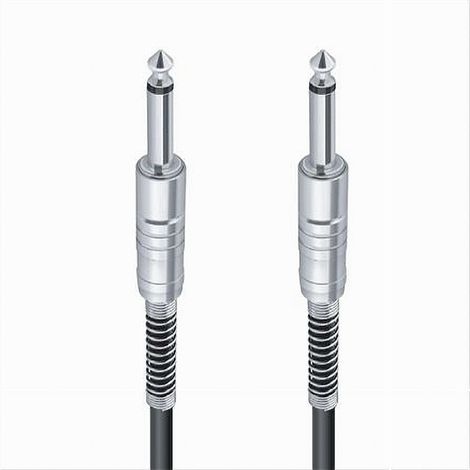 MaxTech - Cavo Collegamento 2 Jack 6.5 Mm Mono 1.8 Mt Cavo Microfono Audio Stereo Jjack-01 - (1/2)