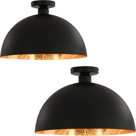 Maison Exclusive - Lampadari 2 pz Nero e Oro Semi-Sferici E27 (1/5)