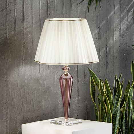 Lampada da tavolo 40x69 cm DEBUSSY in vetro lavorato a mano Borgogna (1/2)