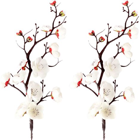 Branches de Fleur de Prunier à Tige Lue en Fausses Fleurs Artificielles pour la Décoration de Table de Mariage à la Maison Décor de Fête de Bureau (Z) (1/5)