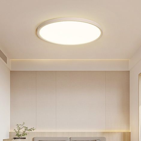 Plafonnier LED Ø23 cm, lumière chaude, rond, 1600 lm, idéal pour salle de bain, salon, chambre, cuisine, balcon, couloir [Classe énergétique E] (1/5)