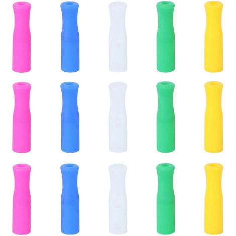 25 embouts de paille en silicone multicolores de qualité alimentaire (couleur aléatoire)-3.00X0.80X0.80CM