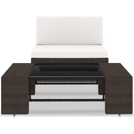Maison Exclusive - 2-tlg. Garten-Lounge-Set Poly Rattan Braun (1/5)