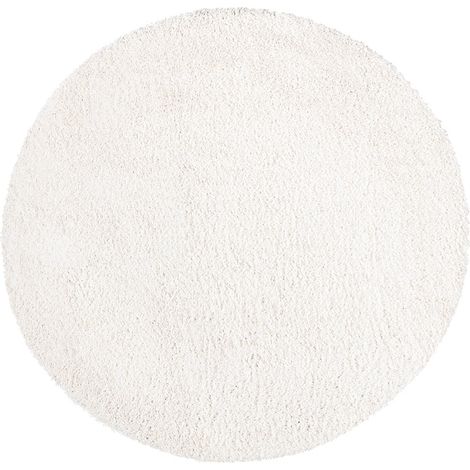 Tapis à Poils Longs doux SOFTY, Tapis de Salon, Chambre, Couloir (Blanc Crème - 160x160cm) (1/5)