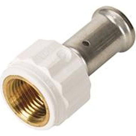 Raccord multicouche PVDF blanc à sertir femelle 1/2'' (15/21) - Ø16x2,0 - HENCO