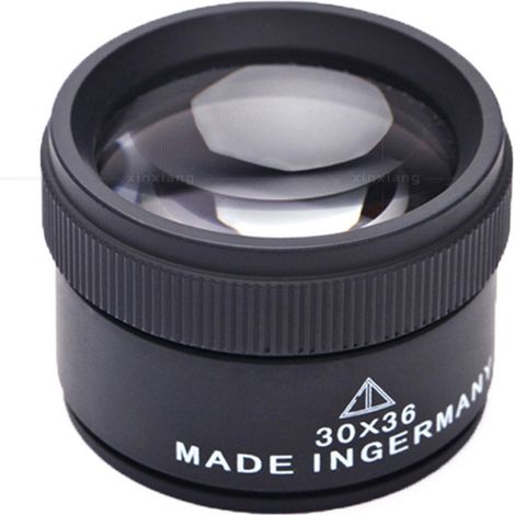 Lente d'ingrandimento da gioielliere - Lente d'ingrandimento tascabile - Mini lente d'ingrandimento - Lente d'ingrandimento tascabile - 30x36 - Ingrandimento 30 - Diametro lente 36 mm - Nero - Lega di (1/2)