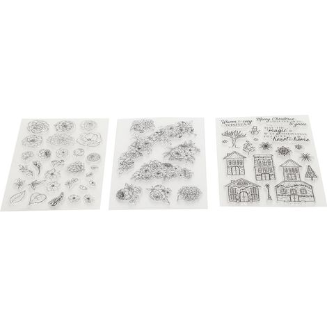 3Pcs Transparent Stamp Rubber TPR DIY Journal Album Decoration Craft Gifts Accessories (1/5)