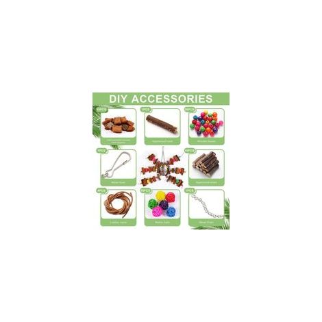 Kyouki Bird Toy for Parrots，Cockatiels, Budgies, Conures, Macaws, Lovebirds, Amazons and Other Small/Medium/Large Birds - Chewable & Shreddable Natural Coconut Husk Enrichment Toy (Medium DIY)-Crezuo