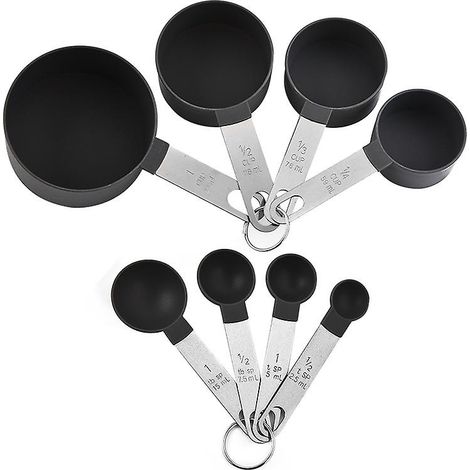 Ensemble de 8 pièces comprenant une tasse et une cuillère à mesurer en plastique (1/5)
