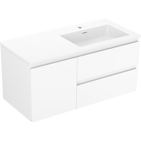 Mexen Orio mobile bagno 100 cm con lavabo Otis destro, 2S, 1D, bianco opaco - 91A13-10047-3-BBFFF01-W18P01 (1/5)