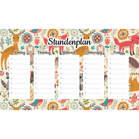 Magnetischer Unterrichtsplan für Kinder: Waldtiere (30 x 17,5 cm)