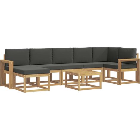 Set di divani da esterno 8 pz Bianco e Antracite Poliestere vidaXL (1/5)