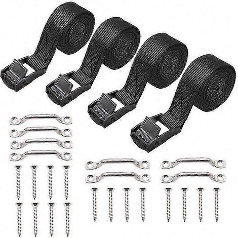 Kit de sangles de fixation de 48 pouces x 1 pouce pour bateaux, bagages et gestion des batteries de véhicules. (1/5)