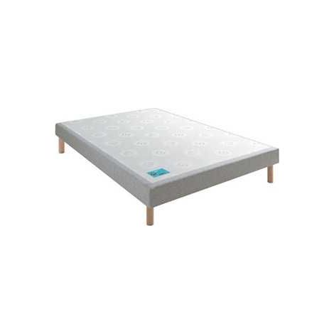 Sommier tapissier Merinos STYLO gris clair 80x190 cm confort ferme 14 cm