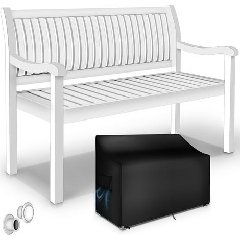 tillvex Banco de jardín madera blanca 125 cm / 2-3 personas banco de parque banco macizo jardín mobiliario de jardín