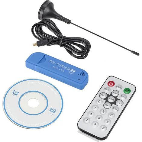 Clé récepteur de carte Tv numérique Sdr + Dab + Fm Dvb-T Rtl2832U + FC0012, Usb 2.0, Tuner de télévision numérique, Usb Fm + Dab + Dvb-T + Sdr (1/5)