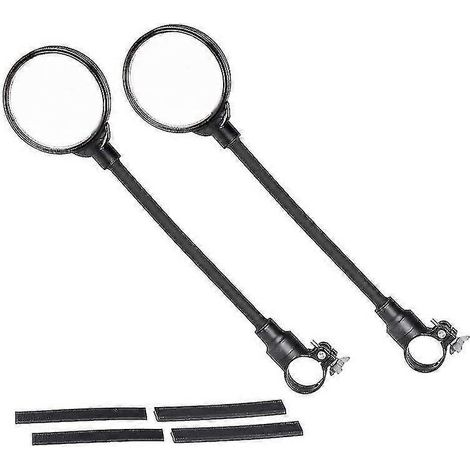 Rétroviseur de vélo Deemount, incassable, lentille convexe 80 mm, fixation sur guidon gauche ou droite, angle réglable - Lot de 2 (1/5)