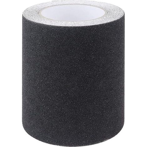 Ruban Adhésif Antidérapant, Bande Antidérapante à Haute Traction Adhérence, Bande Adhésive Abrasive Solide de Sécurité pour Escaliers, Marchepieds, Rampes, Extérieur et Intérieur 15 cm x 5 m Noir (1/5)