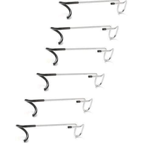 Lot de 6 crochets antidérapants pour étagères de garage, lanternes de camping, mangeoires à oiseaux et poteaux d'étagères,250mm (1/5)