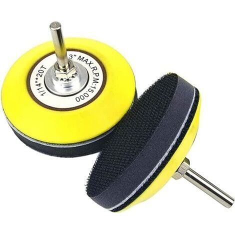 2 Stück 75-mm-Schleifscheiben/Polierscheiben mit Daumenaufnahme, Klettverschluss, selbstklebende Schleifplatten für Bohrmaschine und Winkelschleifer (1/5)