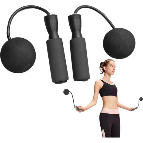 Cordes à sauter pour le fitness, corde à sauter pour adultes - Corde lestée sans fil Cordes d'entraînement avec boule sans fil, cordes d'épaule (1/5)