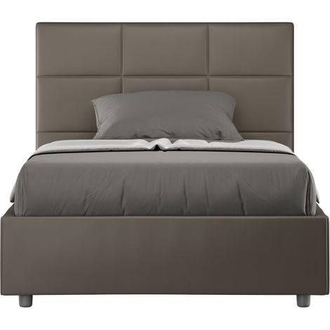 Französisches Doppelbett 140x200 gepolstertes Lager Mika F Farbe: Braun - Version: Standardmodell (1/4)