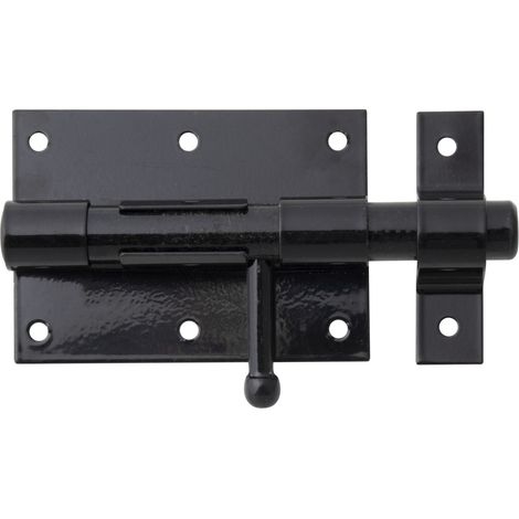 Verrou de box compact avec poignée ronde et gâche fixe – Plaque 95 x 67 – Marque Alberts (1/2)