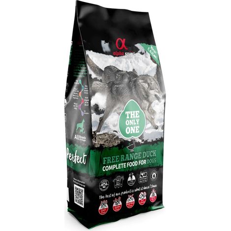 Alpha Spirit, croquettes complètes pour chiens à base de canard, 12 kg (1/5)