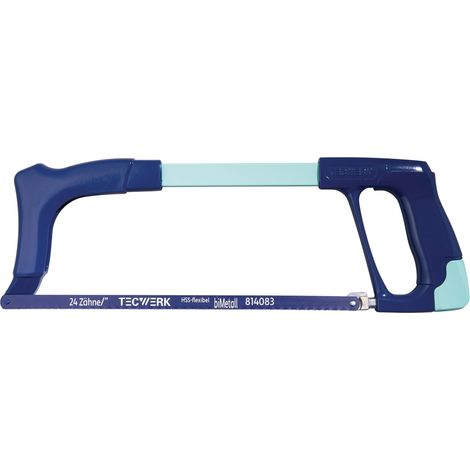 Arco de sierra para metales Hoja L.300mm 24 Z./pulgada Empuñadura D y frontal TECWERK (1/2)