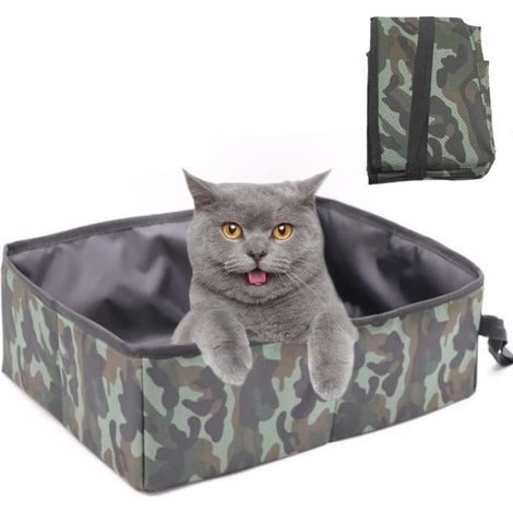 Litière Portable - Camouflage - Pliable - Imperméable - Pour Chats et Animaux - Voyage Camping (1/4)