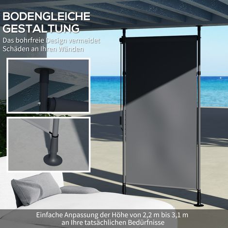 Armoire autoportante, longueur ajustable, montage sans vis, structure en aluminium, 1,5 x 2,2-3,1 m, gris anthracite (1/4)